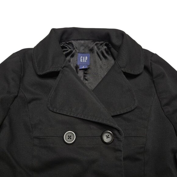 Gap Y2K Double Breasted Blazer Coat Size Small Black 33 in Chest Jacket Womens - Picture 9 of 15